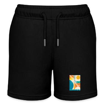 Géométrie abstraite avec formes organiques rétro - Short de jogging enfant bio Stanley/Stella - noir - Devant