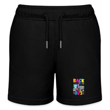 Retour rétro au design vintage des années 80 - Short de jogging enfant bio Stanley/Stella - noir - Devant
