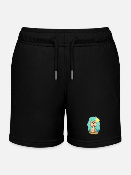 Look drôle de chien de plage en aquarelle - Short de jogging enfant bio Stanley/Stella - noir