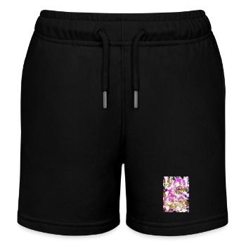 Neon Rosé Tie-Dye Swirl - Kids Organic Sweat Shorts by Stanley/Stella - black - Front