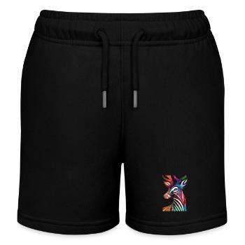 Colorful abstract deer - Kids Organic Sweat Shorts by Stanley/Stella - black - Front