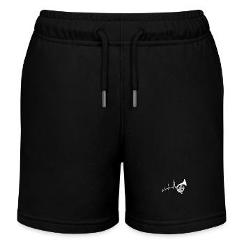 Horn player heartbeat French horn - Kids Organic Sweat Shorts by Stanley/Stella - black - Front