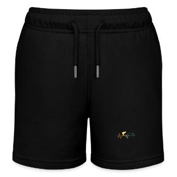 Buffalo Beef Heartbeat Oxen - Kids Organic Sweat Shorts by Stanley/Stella - black - Front