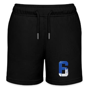 NO. 6 NUMBER 6 BLUE WHITE 6TH BIRTHDAY - Kids Organic Sweat Shorts by Stanley/Stella - black - Front