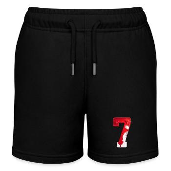 NR. 7 NUMMER 7 ROT WEIß 7. GEBURTSTAG - Kinder Organic Joggingshorts Mini Bolter von Stanley/Stella - Schwarz - Vorne