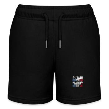 French French France - Kids Organic Sweat Shorts by Stanley/Stella - black - Front