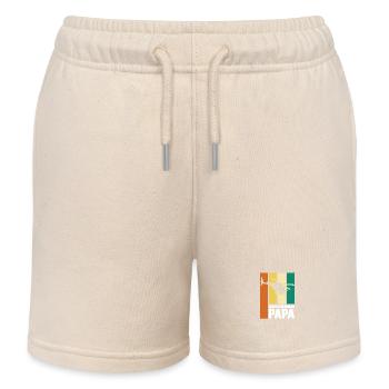 Dad Father Father's Day Pilot Helicopter Helicopter - Kids Organic Sweat Shorts by Stanley/Stella - soft Ecru - Front