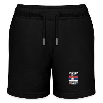 Serbe Serbe Serbie - Short de jogging enfant bio Stanley/Stella - noir - Devant
