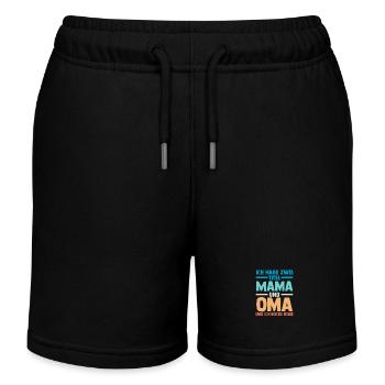 Ich Habe Zwei Titel Mama Und Oma - Kinder Organic Joggingshorts Mini Bolter von Stanley/Stella - Schwarz - Vorne