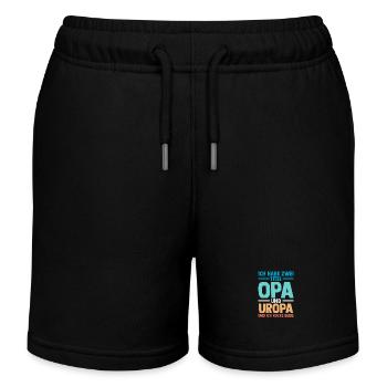 Ich Habe Zwei Titel Opa Und Uropa - Kinder Organic Joggingshorts Mini Bolter von Stanley/Stella - Schwarz - Vorne