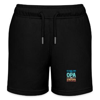Ich Habe Zwei Titel Opa Und Stiefopa - Kinder Organic Joggingshorts Mini Bolter von Stanley/Stella - Schwarz - Vorne