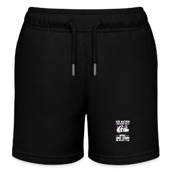 Mom and son - Kids Organic Sweat Shorts by Stanley/Stella - black - Front