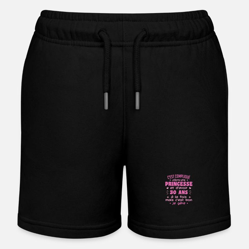 Femme Princesse Anniversaire 30 Ans - Short de jogging enfant bio Stanley/Stella - noir
