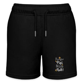 Hunger Pipi Müde Kalt - Lustiger Spruch Frauen - Kinder Organic Joggingshorts Mini Bolter von Stanley/Stella - Schwarz - Vorne