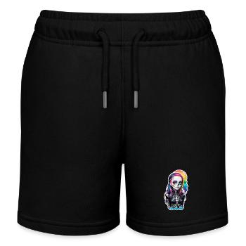 Halloween - Rock & Regenbogen - Kinder Organic Joggingshorts Mini Bolter von Stanley/Stella - Schwarz - Vorne
