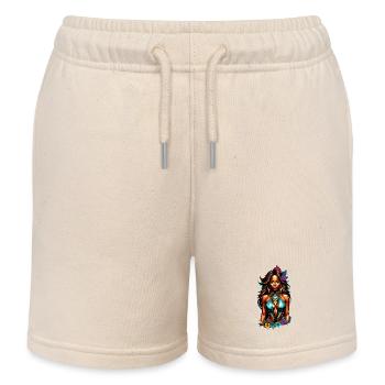 femme afro - beauté - Short de jogging enfant bio Stanley/Stella - écru doux - Devant