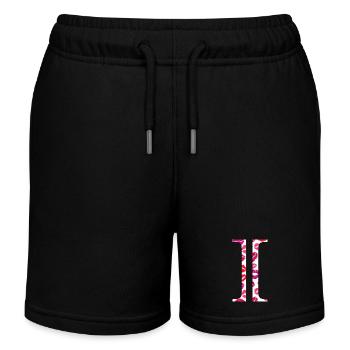 Lettre i bisous - Short de jogging enfant bio Stanley/Stella - noir - Devant