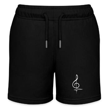 Musik Puls Notenschlüssel Note Melodie Musiknote - Kinder Organic Joggingshorts Mini Bolter von Stanley/Stella - Schwarz - Vorne