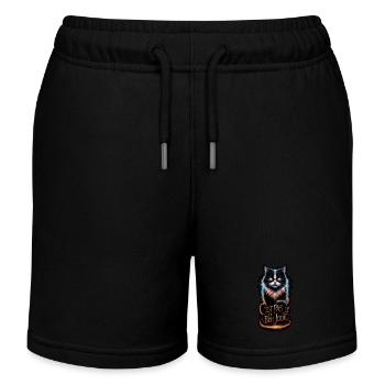 Wütende Katze - nicht am richtigen Tag - Kinder Organic Joggingshorts Mini Bolter von Stanley/Stella - Schwarz - Vorne