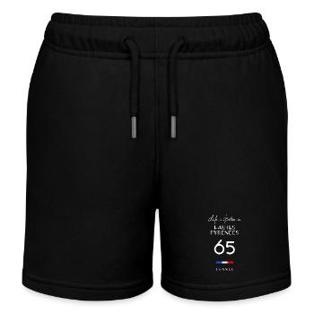 Life is better in HAUTES-PYRÉNÉES 65 Bigorre - Kids Organic Sweat Shorts by Stanley/Stella - black - Front