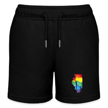 Illinois (États-Unis) | Drapeau réel | LGBTQIA+ - Short de jogging enfant bio Stanley/Stella - noir - Devant