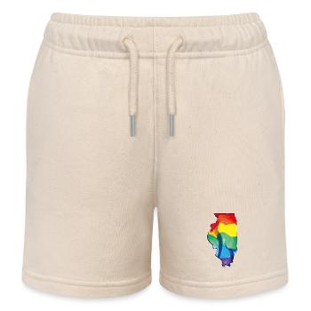 Illinois (USA) | echte Flagge | LGBTQIA+ - Kinder Organic Joggingshorts Mini Bolter von Stanley/Stella - Natur - Vorne