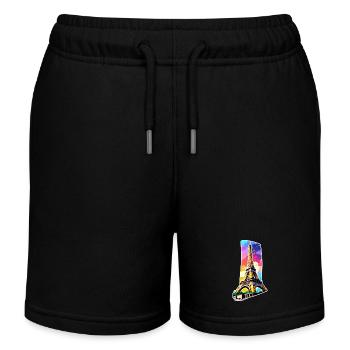 Eiffel tower #6 - Kids Organic Sweat Shorts by Stanley/Stella - black - Front