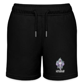 Ich trage Lila für meinen Mann, Alzheimer-Bewusstsein - Kinder Organic Joggingshorts Mini Bolter von Stanley/Stella - Schwarz - Vorne