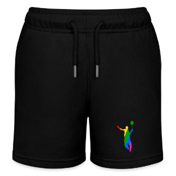 Conception de tennis de badminton arc-en-ciel - Short de jogging enfant bio Stanley/Stella - noir - Devant