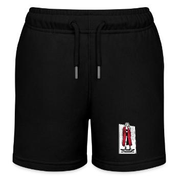 Mädchen auf Skateboard - Kinder Organic Joggingshorts Mini Bolter von Stanley/Stella - Schwarz - Vorne