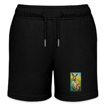 Painting Of A Playful Kängeru - Kinder Organic Joggingshorts Mini Bolter von Stanley/Stella - Schwarz - Vorne
