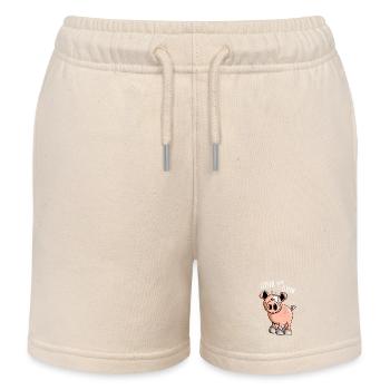 Kleines Oink Schwein - Comic - Schweine - Tiere - Kinder Organic Joggingshorts Mini Bolter von Stanley/Stella - Natur - Vorne
