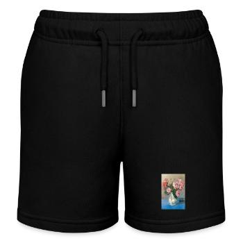 Painting - Painting with Roses in vase. - Kids Organic Sweat Shorts by Stanley/Stella - black - Front