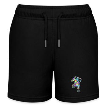 Ross Polygon Icelandic Horses Icelandic Horse Fool - Kids Organic Sweat Shorts by Stanley/Stella - black - Front