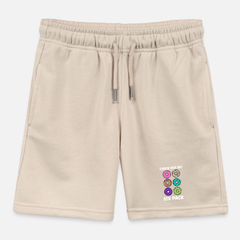 Funny statement donut candy snacking Kids Organic Sweat Shorts by Stanley/Stella