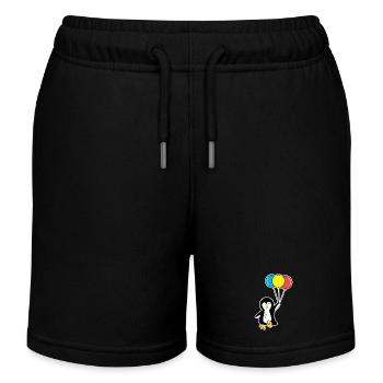 Luftballon Pinguin Vogel Tier Seevogel Zoo - Kinder Organic Joggingshorts Mini Bolter von Stanley/Stella - Schwarz - Vorne