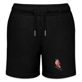 Eurasian Bullfinch Watercolour Illustration - Kids Organic Sweat Shorts by Stanley/Stella - black - Front