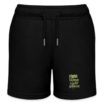 right time right place - Kids Organic Sweat Shorts by Stanley/Stella - black - Front