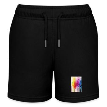 Éclaboussures de peinture et de lignes - Short de jogging enfant bio Stanley/Stella - noir - Devant