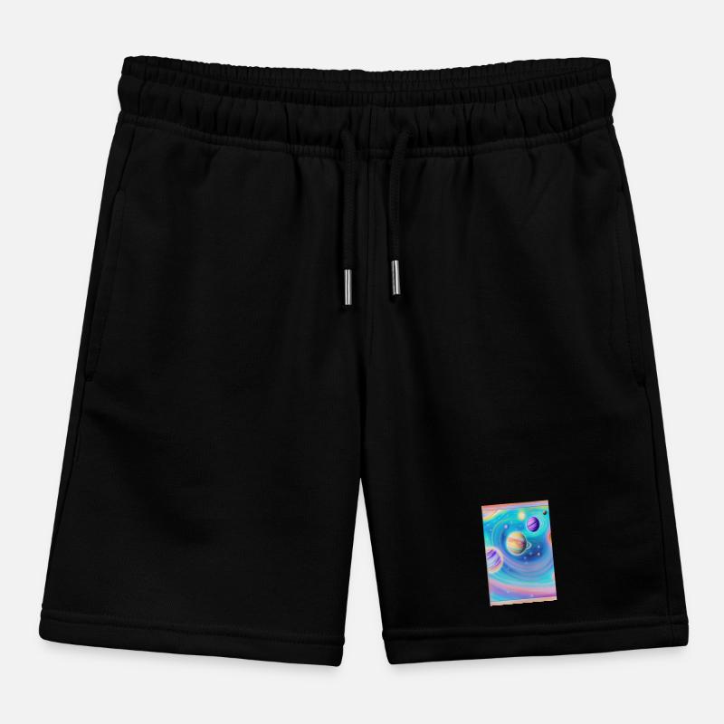 Space and planets Kids Organic Sweat Shorts by Stanley/Stella