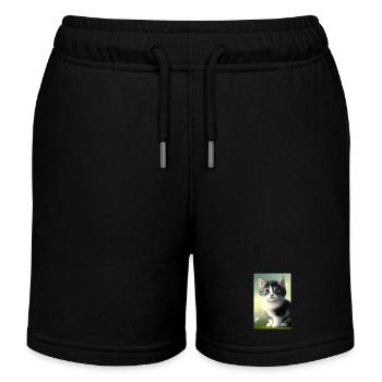 Bébé chat - Short de jogging enfant bio Stanley/Stella - noir - Devant