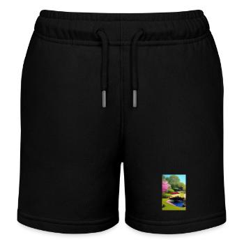 Jardin zen chinois - Short de jogging enfant bio Stanley/Stella - noir - Devant