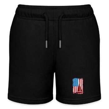 4. Juli Segeln USA - Kinder Organic Joggingshorts Mini Bolter von Stanley/Stella - Schwarz - Vorne