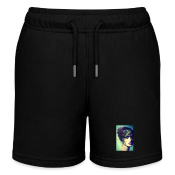 Art facial abstrait - Short de jogging enfant bio Stanley/Stella - noir - Devant