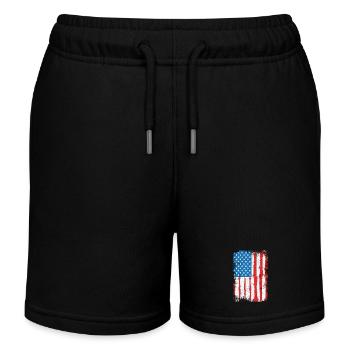 USA Patriotic Clarinetist - Kids Organic Sweat Shorts by Stanley/Stella - black - Front