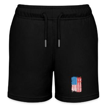 4. Juli USA Flöte - Kinder Organic Joggingshorts Mini Bolter von Stanley/Stella - Schwarz - Vorne