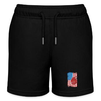 Patriotic U.S. Beekeeper - Kids Organic Sweat Shorts by Stanley/Stella - black - Front