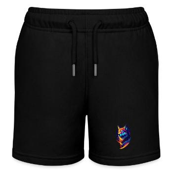 Wolf in der Nacht - Mehrfarbiges Dekor - Kinder Organic Joggingshorts Mini Bolter von Stanley/Stella - Schwarz - Vorne