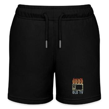 Tube TV - Kids Organic Sweat Shorts by Stanley/Stella - black - Front