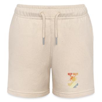 Funny Drummer Saying - Kids Organic Sweat Shorts by Stanley/Stella - soft Ecru - Front